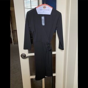 Ann Taylor Wrap around black dress, 4P, NWT